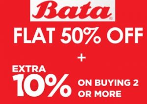 Bata Footwear: Flat 50% + Extra 10% Off @ Bata
