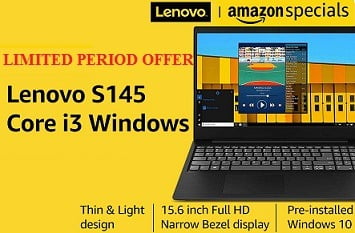 Lenovo Ideapad S145 10th Gen Intel Core i3 15.6-inch FHD Thin and Light Laptop (4GB/1TB HDD/Windows 10) for Rs.37,990 – Amazon