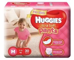 Huggies Ultra Soft Pants Diapers for Girls, Medium (Pack of 30) for Rs.244 – Amazon