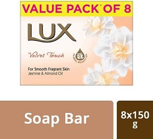 LUX Velvet Touch Jasmine and Almond Oil Soap, 150g (Pack of 8) worth Rs.304 for Rs.228 @ Amazon