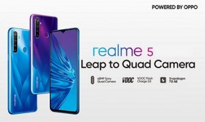 Mobile with 4 Cameras: Realme 5 (32 GB ROM, 3 GB RAM) for Rs.8,999 | (128 GB ROM, 4 GB RAM) for Rs.10,999 @ Flipkart