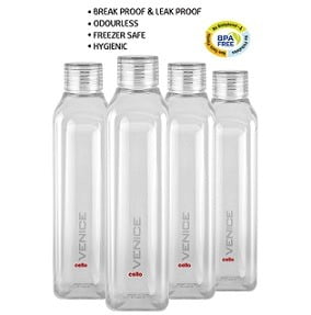 Cello Venice Exclusive Edition Plastic Water Bottle (1 Litre X 4) for Rs.389 @ Amazon