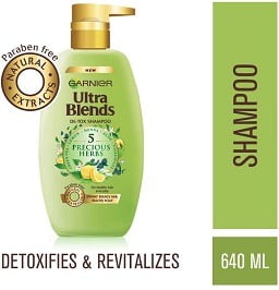 Garnier Ultra Blends Shampoo 5 Precious Herbs 640ml worth Rs.425 for Rs.212 – Amazon