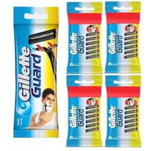 Gillette Guard 25 Cartridge Blades With 1 Razor worth Rs.300 for Rs.222 – Flipkart