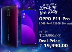 OPPO F11 Pro (6GB RAM, 128GB Storage) worth Rs.29,990 for Rs.19,990 – Amazon