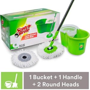 Scotch-Brite 2-in-1 Bucket Spin Mop with 2 Refills