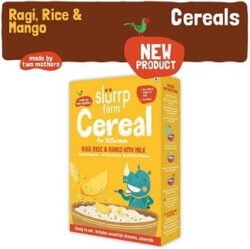 Slurrp Farm Organic Baby Cereal, Ragi, Rice and Mango with Milk for Babies, 200g