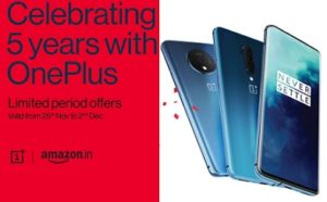 Oneplus 5th Year Celebration: Special Price on Oneplus Mobile + Extra discount up to Rs.3000 with HDFC Cards