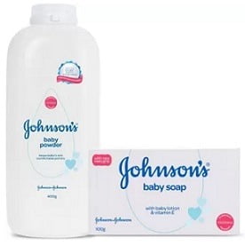 Johnsons Baby Powder( 400 g) with Soap(100 g)