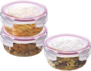 Kaiserhoff Round Glass Food Container 400ml (Set of 3)