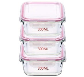 Kaiserhoff Square Glass Container Set, (3X300ml) for Rs. 449 – Amazon