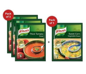 Knorr Classic Tomato Soup, 3 X 53 g with Classic Sweet Corn Soup, 44 g
