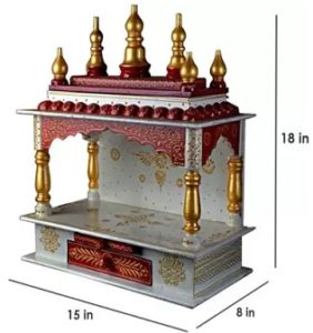 Marusthalee Red & White Wooden Home Temple for Rs.1599 – Flipkart