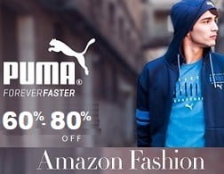 Puma Clothing & Footwear – Flat 60% – 80% Off @ Amazon