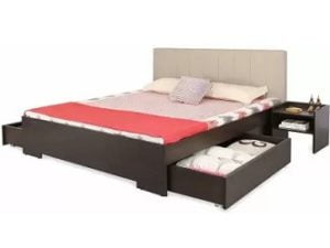 Forzza Troy Upholstered 2 Storage Engineered Wood Queen Drawer Bed for Rs.16,999 – Flipkart