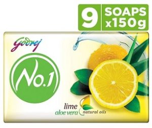 Godrej No.1 Bathing Soap – Lime & Aloe Vera (150g x 9)