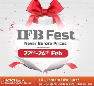IFB Washing Machine – Extra 10% off with ICICI Debit / Credit Card @ Amazon