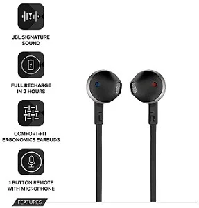 JBL T205BT Pure Bass Wireless Metal Earbud Headphones for Rs.1041 – Amazon (Limited Period Deal)