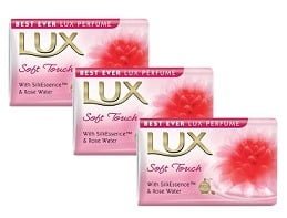 LUX Soft Touch Silk Essence & Rose Water Soap (3 x 150 g) worth Rs.108 for Rs.88 – Amazon