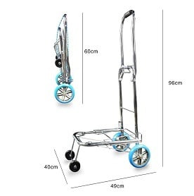 VDNSI Foldable Travel Luggage 4 Wheels Stainless Steel Trolley Cart for Rs.1282 – Amazon