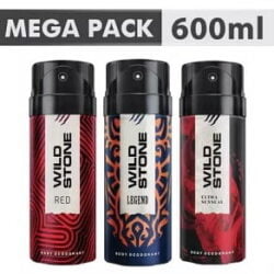 Wild Stone Deodorant Pack of 3 For Men 600 ml