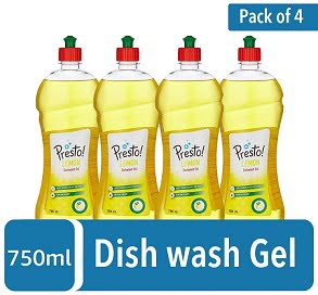 Presto! Dish wash Gel – 750 ml each (Pack of 4) for Rs.360 – Amazon