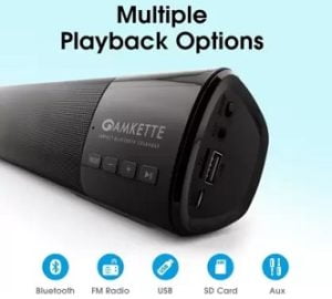 Amkette Boomer Compact Bluetooth Soundbar 10W for Rs.1299 – Amazon