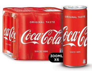 Coca Cola 300ml (Pack of 6) for Rs.180 – Amazon