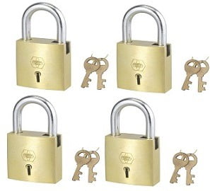 Harrison Brass 6 Levers Padlock Pack of 4 for Rs.385 – Amazon