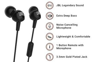 JBL C100SI In-Ear Deep Bass Headphones with Mic for Rs.599 – Amazon