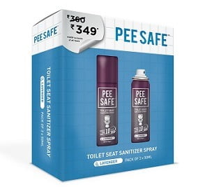 Peesafe Toilet Seat Sanitizer Spray 50 ml (Pack of 3, Lavender)