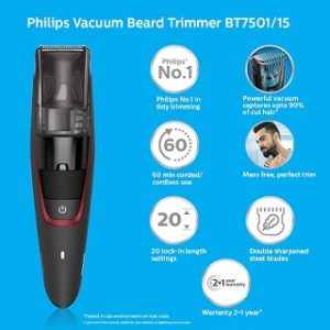 Philips Vaccum Beared BT7501/15 Trimmer Runtime 60 mins
