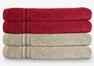 Swiss Republic Cotton 460 GSM Hand Towel 23 inch x 11 inch (Pack of 4) for Rs.329 – Flipkart