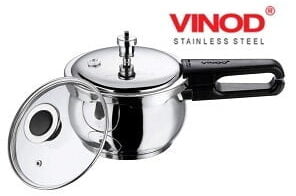 Vinod 18/8 Stainless Steel Splendid Plus Induction Friendly Pressure Cooker -1.5 Ltr