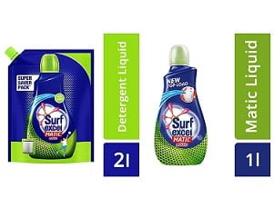 Surf Excel Top Load Matic Liquid Detergent Pouch – 2 L & Surf Excel Matic Top Load Liquid Detergent – 1.02L for Rs.330 – Amazon