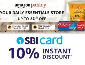 Amazon Fresh: Shop for Groceries Min worth Rs.2500, Get up to Rs.300 Off on SBI Credit Card