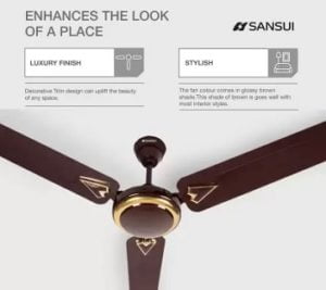Sansui Anti Dust SN70W 1200 mm 3 Blade Ceiling Fan