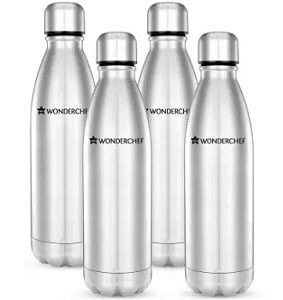 Wonderchef Hydro-Bot single wall 1000 ml Bottle (Pack of 4)