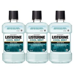 Listerine Cool Mint Mild Taste Mouthwash (250ml x 3) for Rs.280 – Amazon