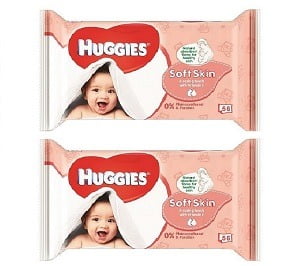 Huggies Soft Skin with Vitamin E 56 Count Baby Wipes (Pack of 2) worth Rs.998 for Rs.428 – Amazon