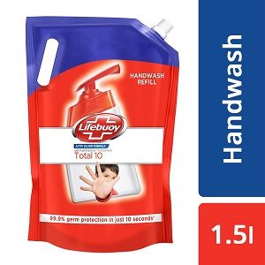 Lifebuoy Total 10 Active Silver Formula-Germ Protection Handwash Refill, 1.5 L