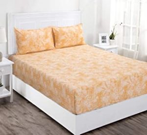 Maspar Superfine Cotton Double Bedsheet with 2 Pillow Covers