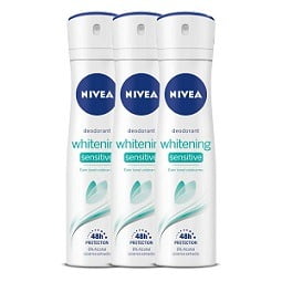 NIVEA Whitening Sensitive 48 Hours Gentle Care Deodorant, 150ml (Pack of 3)