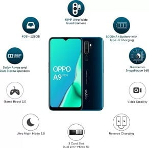 OPPO A9 2020 (128 GB, 4 GB RAM) for Rs.13990 – Flipkart