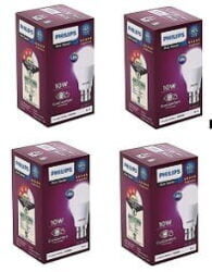 Philips AceSaver 10-Watt LED Bulb B22 (Pack of 4, Cool Day Light)