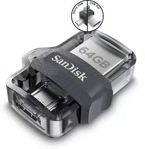 SanDisk Ultra Dual SDDD3-064G-I35 64 GB OTG Drive for Rs.519 – Amazon