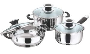 Vinod Stainless Steel Induction Friendly Cookware Set of 3 for Rs.1985 – Amazon