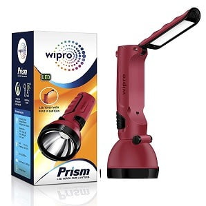 Wipro Prism Rechargeable LED Torch Cum Lantern worth Rs.990 for Rs.592 – Amazon