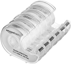 AmazonBasics Double-Sided Tape 6 Rolls – (1/2 x 500 inches Long)