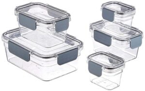 AmazonBasics Tritan 5 Pcs. Food Storage Container (Air Tight and Leak Proof)
